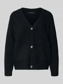 Swetry damskie - Kurtka z dzianiny o kroju comfort fit z dekoltem w serek model ‘BOOM’ - miniaturka - grafika 1