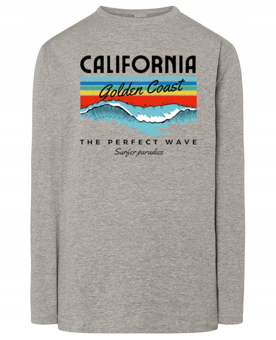 Longsleeve fajny kolorowy nadruk California r.3XL