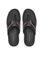 Klapki i japonki męskie - Tommy Hilfiger Japonki Core Hilfiger Toe Post Lh Sandal FM0FM05416 Czarny - miniaturka - grafika 1