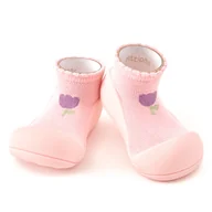 Skarpetki dla dzieci - Attipas® Lekkie Bambusowe Buciki Niemowlęce Bamboo Tulip Pink 10,8 Cm / 19 Antypoślizgowe - miniaturka - grafika 1