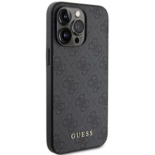 Guess GUHCP15XG4GFGR iPhone 15 Pro Max 6.7" szary/grey hard case 4G Metal Gold Logo - Etui i futerały do telefonów - miniaturka - grafika 3