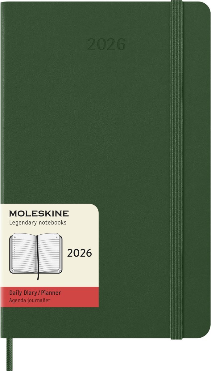 MOLESKINE kalendarz 2026 ZIELONY LARGE HARD DZIENNY (13x21)