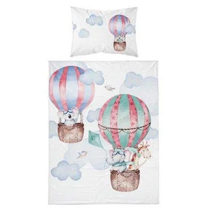 DL Pościel Dziecięca Bambusowa 100x135+40x60 Zwierzęta i Balon 3280A 3280A - Pościel dla dzieci - miniaturka - grafika 1