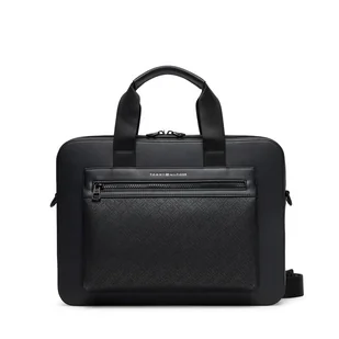Torba na laptopa Tommy Hilfiger Th Monogram Computer Bag AM0AM13835 Czarny - Torby na laptopy - miniaturka - grafika 1