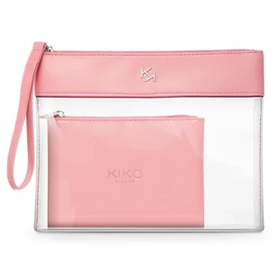 KIKO Milano Transparent Beauty Case przezroczysta kosmetyczka z wewnętrzną saszetką 003 Pink - Kosmetyczki, organizery i kuferki - miniaturka - grafika 1