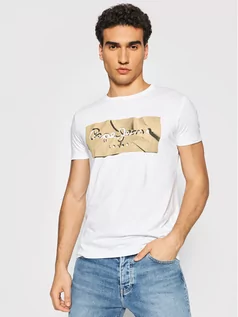 Koszulki męskie - Pepe Jeans T-Shirt Raury PM506480 Biały Slim Fit - grafika 1