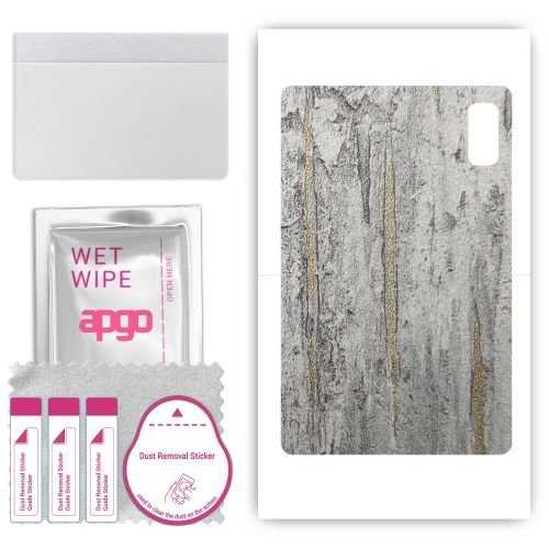 folia naklejka skórka strukturalna na TYŁ do HTC A103 Plus - Beton Złote Paski - apgo SKINS