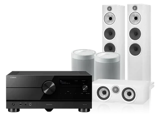 Kino domowe Yamaha RX-A6A (czarny) + 603 S3 + HTM6 S3 + 2x MusicCast 20 (biały) - Kino domowe - miniaturka - grafika 1