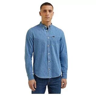 Koszule męskie - Lee Męska koszula zapinana na guziki, Shasta Blue, M - grafika 1