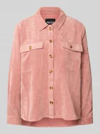 Bluzki damskie - Bluzka koszulowa o luźnym kroju z imitacji sztruksu model ‘EFFI’ - miniaturka - grafika 1