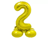 Balony i akcesoria - Godan Balon foliowy stojący cyfra 2 złota - 72 cm - 1 szt. CS-SZL2 - miniaturka - grafika 1