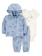 Body dla niemowląt - carter's 3-częściowy zestaw w kolorze błękitno-kremowym - miniaturka - grafika 1