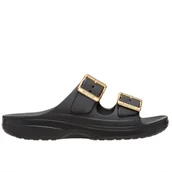 Klapki i japonki damskie - Klapki damskie Crocs Metallic Buckle Saturday 213316-001 - czarne - miniaturka - grafika 1