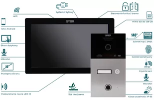 Wideodomofon 2 przewodowy 5TECH TWIN monitor 10" VIRGO(W)/82253 Odcisk palca - Wideodomofony - miniaturka - grafika 4