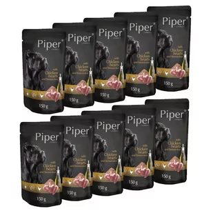 Dolina Noteci Piper Animals mokra karma dla psa z sercami kurczaka i ryżem brązowym saszetka waga 10x150 g - Mokra karma dla psów - miniaturka - grafika 1