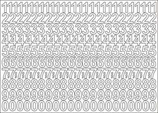 Cyfry Samoprzylepne Białe 2,5cm Arkusz 276 Znaków - Zestawy piśmiennicze - miniaturka - grafika 1