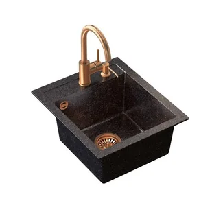 STEINER Quadron Zlewozmywak granit + bateria + dozownik miedź JOHNNY 100 ART4350C1BP_3323502_PVDBSC1_D - Zlewozmywaki z baterią - miniaturka - grafika 5