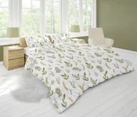Pościel - Faro, Pościel microfibra 140x200+70x90 Harmony Listki i kwiaty - miniaturka - grafika 1