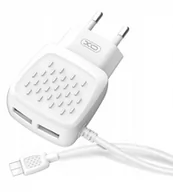 Ładowarki do telefonów - XO Ładowarka sieciowa L51 plus kabel typ-c biała 2USB 2,1A - miniaturka - grafika 1