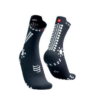 COMPRESSPORT Skarpetki do biegania trailowe ProRacing Socks V4 Trail magent/white - Skarpetki sportowe męskie - miniaturka - grafika 1