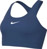 Biustonosze - Nike damski biustonosz W Nk Swsh Med Spt Bra, krótki niebieski/biały, DX6821-476, XS - miniaturka - grafika 1