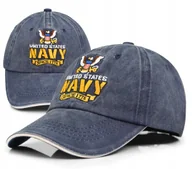Czapki i chusty sportowe męskie - Czapka Z Daszkiem Bejsbolówka Navy Jeans Granat - miniaturka - grafika 1