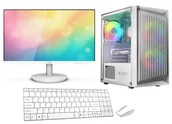 Zestawy komputerowe - Komputer Zestaw White Gaming Core I5 12400F Rtx 4060 16Gb Ssd 1Tb Wifi W11 24" Dlss 3 - miniaturka - grafika 1