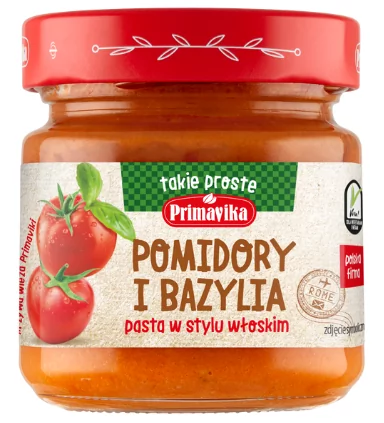 Pomidory i Bazylia Pasta w Stylu Włoskim 160g - Primavika