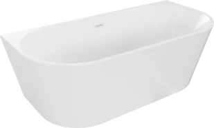 Mexen Oval wanna wolnostojąca przyścienna 140 x 75 cm, biała, przelew biały - 52671407500-20 - Wanny - miniaturka - grafika 1