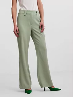 Spodnie damskie - YAS Spodnie materiałowe Penna 26026506 Zielony Regular Fit - grafika 1