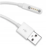 Akcesoria do smartwatchy - Qiktech Kabel Usb Ładujący Ładowarka Zegarka Smartwatch Garett Kids Xd 4Pin Magnes (Biały) - miniaturka - grafika 1