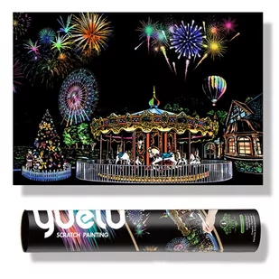 Magiczna Zdrapka - Park rozrywki Plus 75x52cm - Yuelu - Zabawki kreatywne - miniaturka - grafika 1