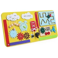 Tablice dla dzieci - Tablica Sensoryczna Manipulacyjna Montessori XXL Drewniana dla Dzieci Imię - miniaturka - grafika 1
