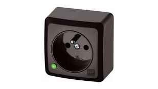 LEDart EPN pojedyncze z uziemieniem BERG Brązowy 3733-05 - Gniazdka elektryczne - miniaturka - grafika 1