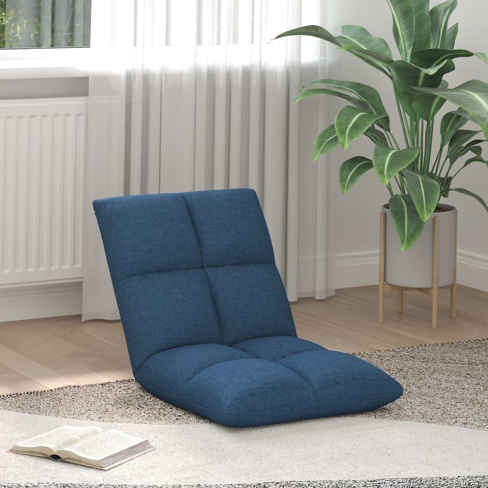 vidaXL vidaXL Krzesło na podłogę Niebieski 50 x 61 x 57 cm tkanina