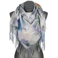 Apaszki i szaliki damskie - Chusta damska przejściowa jesienno zimowa na prezent z frędzlami RCC21-5 fiolet - miniaturka - grafika 1