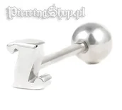 Kolczyki - KOLCZYK DO JęZYKA LITERA Z grubość 1,6mm średnica kulki 6mm (BLSC31Z)-dł. pręta 14mm - miniaturka - grafika 1