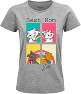 Koszulki i topy damskie - Disney "The Arystocats - Happy Mothers Day Księżna" WODARISTS032 Koszulka damska, Melange, Rozmiar L, Szary Melange, L - miniaturka - grafika 1