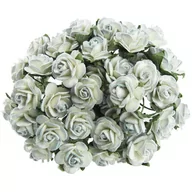 Zabawki kreatywne - KWIATY papierowe RÓŻYCZKI antyczne niebieskie 15mm - 50szt - miniaturka - grafika 1