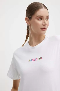 Koszulki sportowe damskie - Rossignol t-shirt bawełniany damski kolor biały RLMWY17 - grafika 1