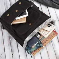 Plecaki - Plecak męski ze skóry wegańskiej PAOLO PERUZZI E-05-BL czarny - miniaturka - grafika 1