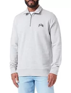 Bluzy męskie - Lee Męska bluza z zamkiem błyskawicznym, Sharp Grey Mele., S - miniaturka - grafika 1