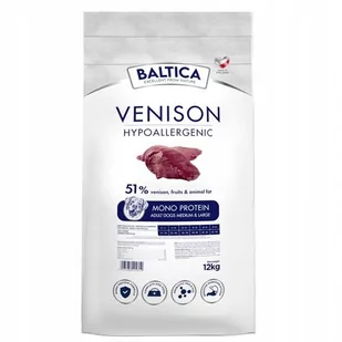 Baltica Hypoallergenic Venison & Rice Adult Medium Breeds 12kg - Sucha karma dla psów - miniaturka - grafika 1