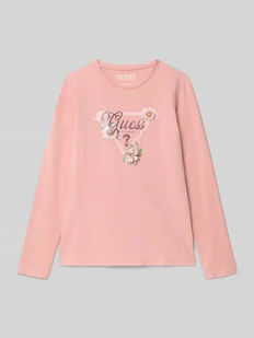 Bluzka z długim rękawem i detalem z logo - Koszulki dla dziewczynek - miniaturka - grafika 1