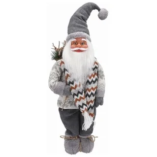 Mikołaj w sweterku stojący 60 cm 1 szt. szary - Pozostałe akcesoria świąteczne - miniaturka - grafika 1