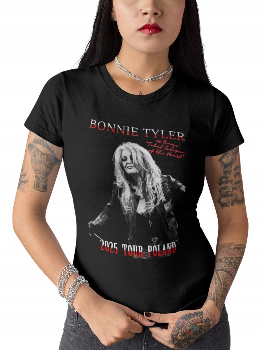 BONNIE TYLER 2025 TOUR POLAND T-SHIRT KOSZULKA DAMSKA prezent koncert S