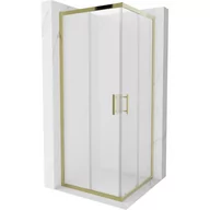 Kabiny prysznicowe - Mexen Rio kabina prysznicowa kwadratowa 80x80 cm, szron, złota - miniaturka - grafika 1