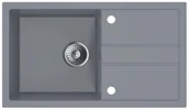 Zlewozmywaki - Miló Zlewozmywak granitowy 1-kom szary 76 x 44 cm Bravo - miniaturka - grafika 1