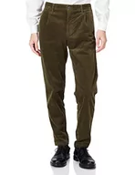 Spodenki męskie - BOSS Męskie spodnie Schino-Shyne Tapered-Fit z elastycznej satyny bawełnianej, ciemnozielony, 36W / 30L - miniaturka - grafika 1