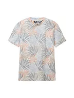 Koszulki męskie - TOM TAILOR Męski t-shirt 1036440, 31837, pomarańczowy, kolorowy wzór liści, XXL, 31837 – pomarańczowe kolorowe liście, XXL - miniaturka - grafika 1
